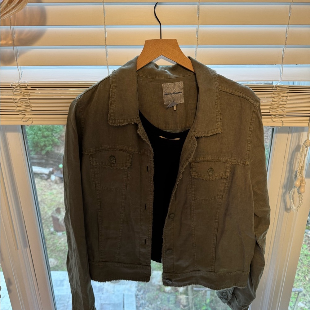 Tommy Bahama Two Palms Linen Raw-Edge Jacket Large